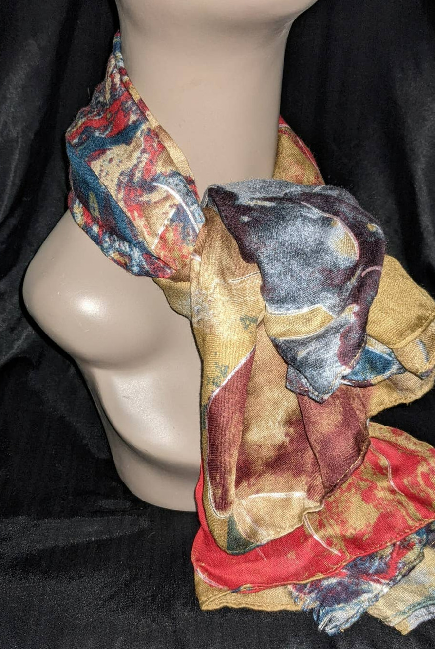 Bindya Lulla Collection Scarf Shawl Yellow Blue Red Multicolor Floral Foil